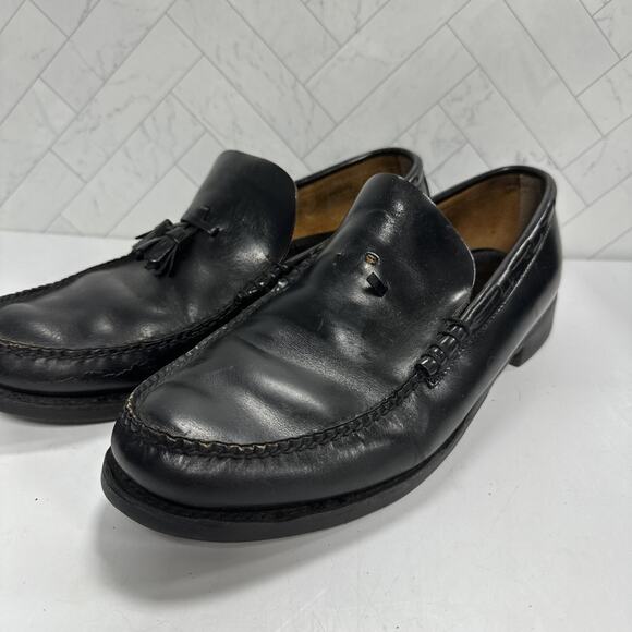 Vintage Biltrite Imperial Men's Size 10 W Black Leather Wingtip Tassel Loafers - Picture 4 of 12